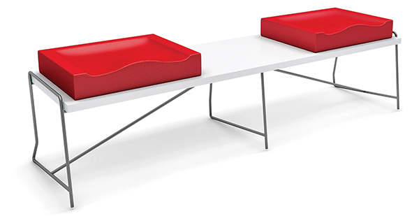OBK 7816 GREY İKİLİ SEHPALI BEKLEME KOLTUĞU